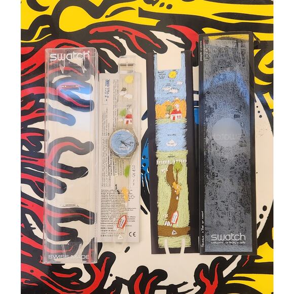 Swatch watch DIBUJOS GK420 2000 Standard Gents Swiss Made New old stock - Picture 9 of 10